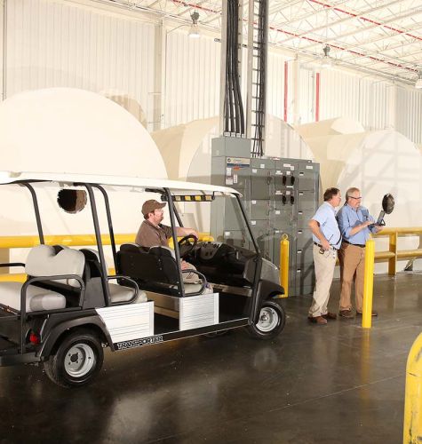Club Car Transporter 6 inside a manufacturing facility